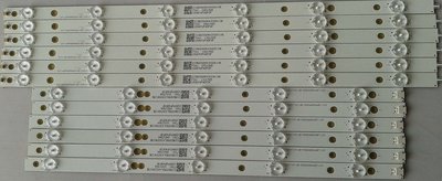 PHILIPS 49PFS5501/12 - 12X LED STRIPS - 11 LED'S - LBM490P0601-BG-1 - LBM490P0501-BF-2 - TPT490U2-EQYSH - GJ-2K15-XM-D2P5C1-490-D611-C1