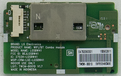 LG55EG910V-ZB - WIFI / BT COMBI MODULE - LGSBW41 - TWCM-B001D V1.6 - EAT62093301